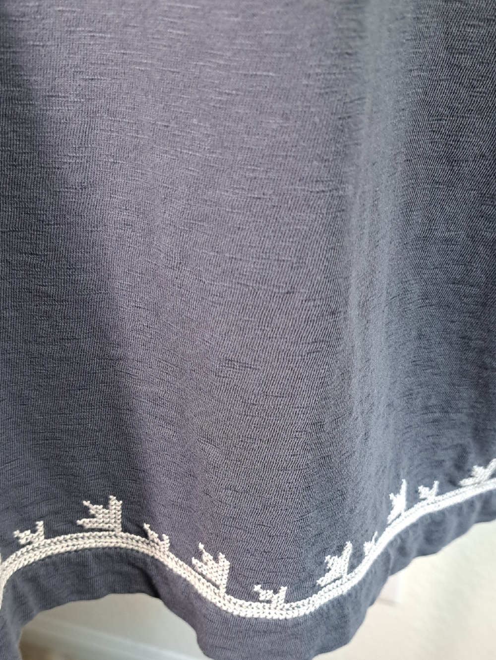 J Jill Pure Jill Women’s Embroidered Dolman Tunic Top Large Cotton Dark Gray - Picture 4 of 13